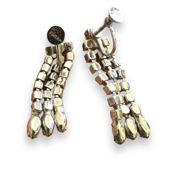 Wiesner Vintage Rhinestone Chandelier Screwback Earrings - Picture 2 of 5